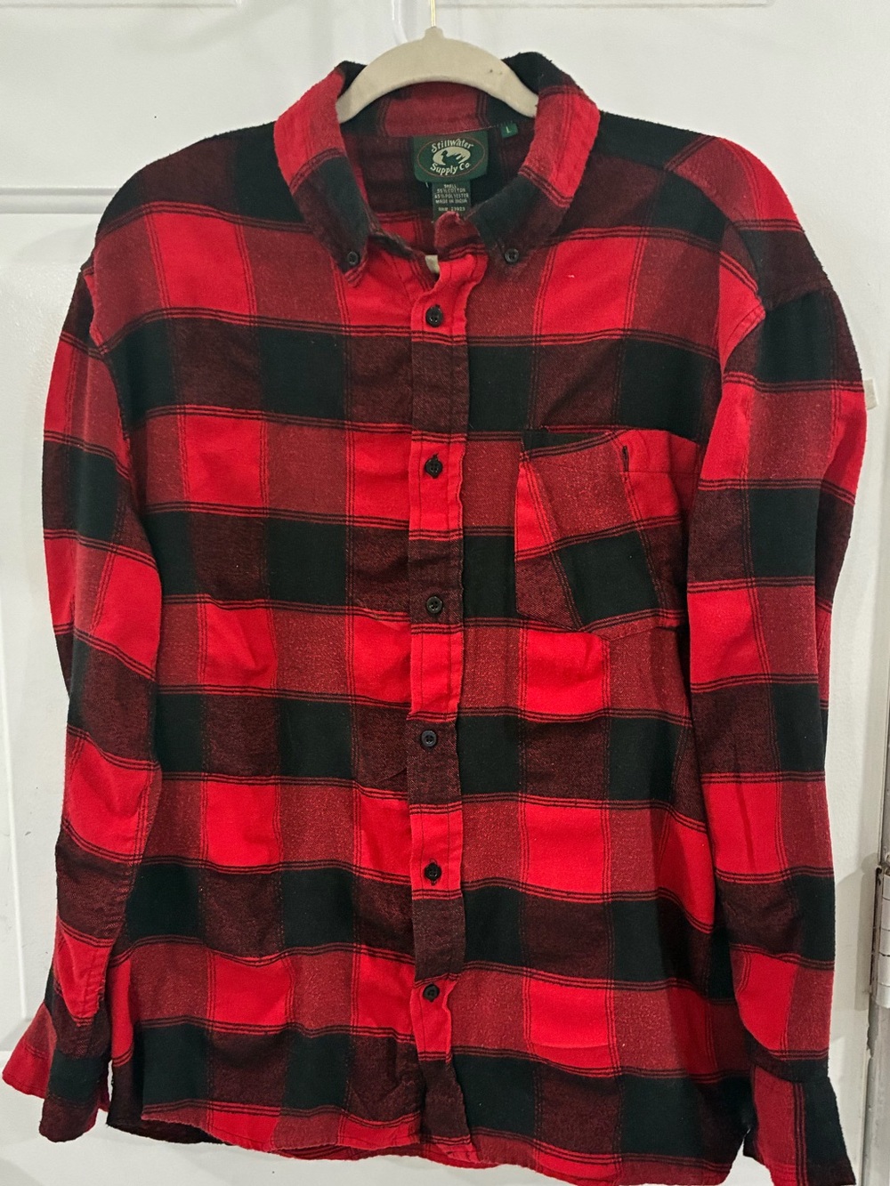 Men's Red & Black Plaid Button-Down Shirt